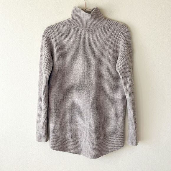 Madewell Alpaca Blend Waffle Stitch Turtleneck Soft Sweater - Picture 6 of 11